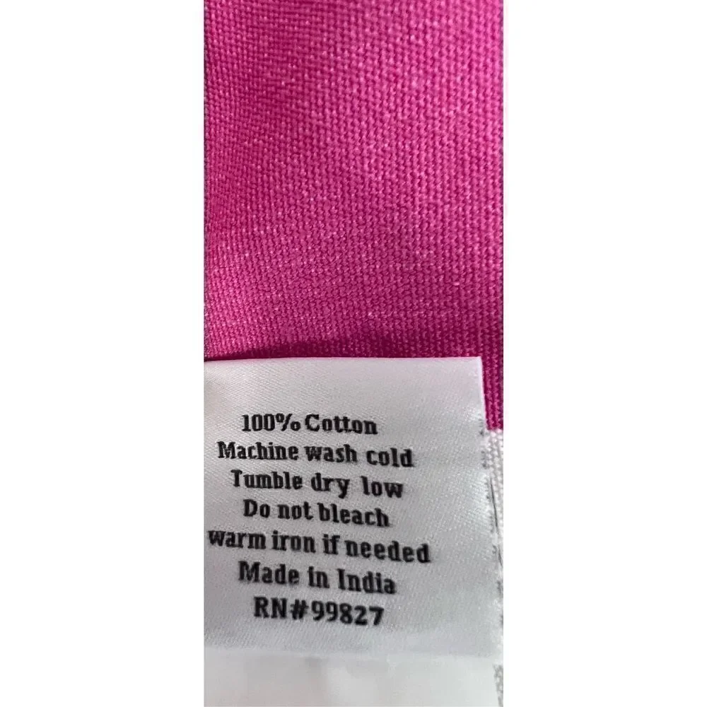 3 Piece Annie Selke Pink White Stripe Valance Set-See Description For Sizes
